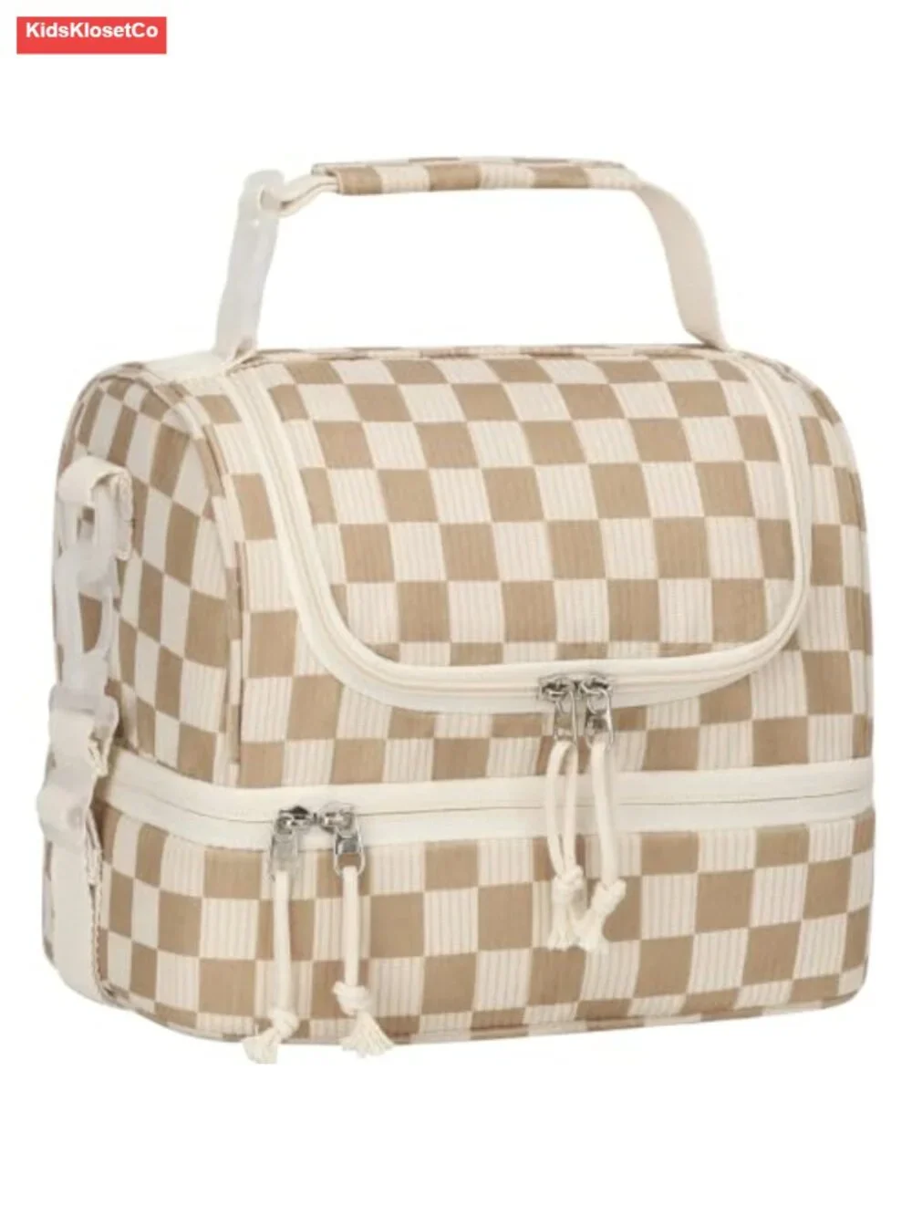 Corduroy Insulated Lunch Bag Double Decker Kids Reusable Tote